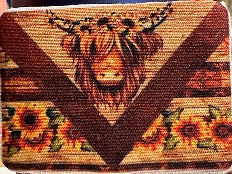 HIGHLAND COW AND SUNFLOWERS