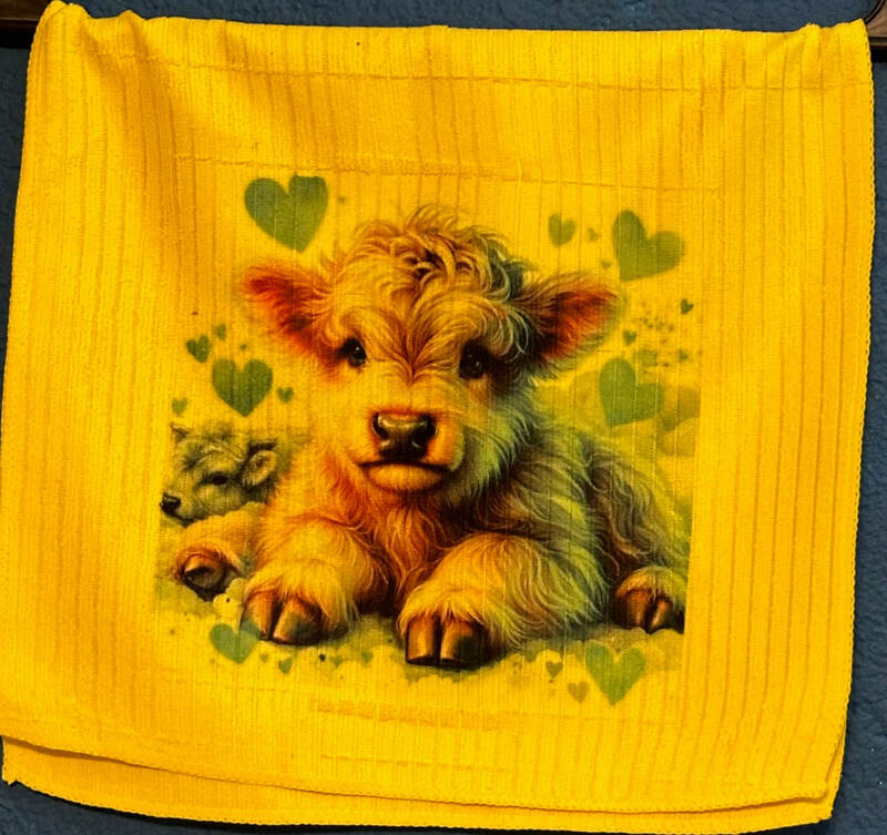 COW WITH A BLUE HEART